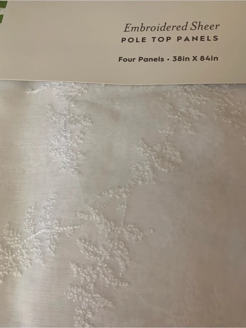 Laura Ashley White Embroidered Sheer Pole Top Panels - Set of 4
